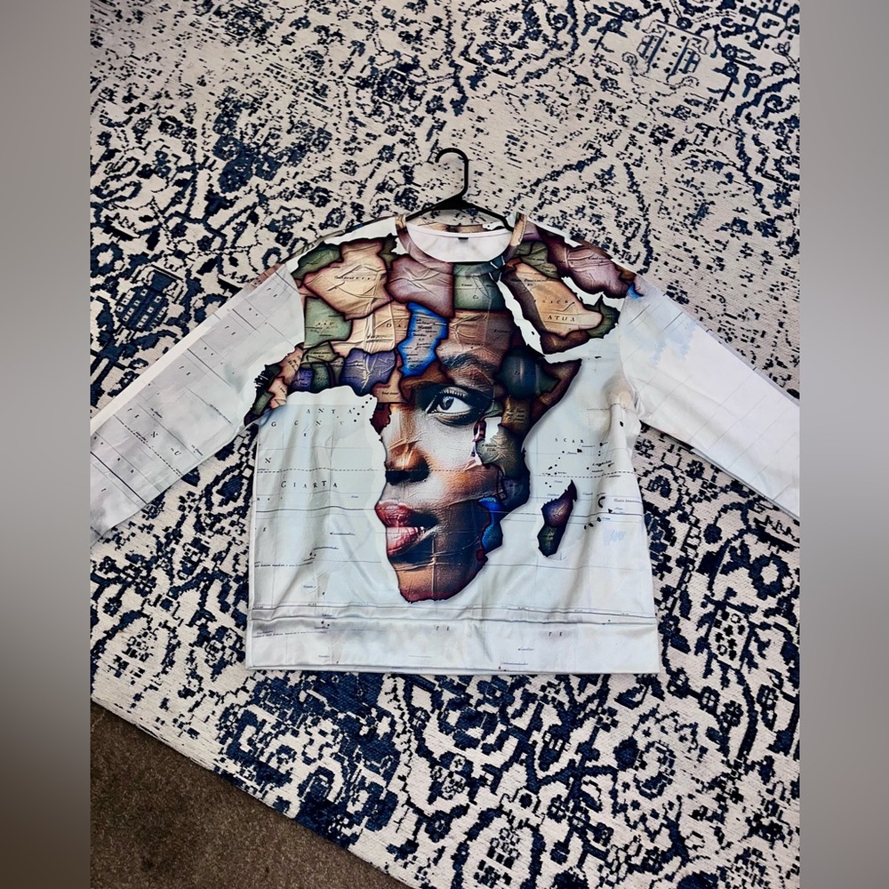 Colorful Africa Map Print Sweatshirt